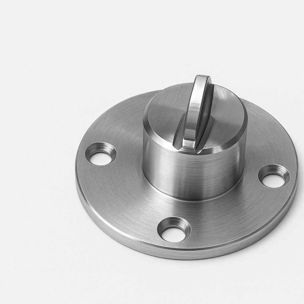 CNC turned aluminum flanged part